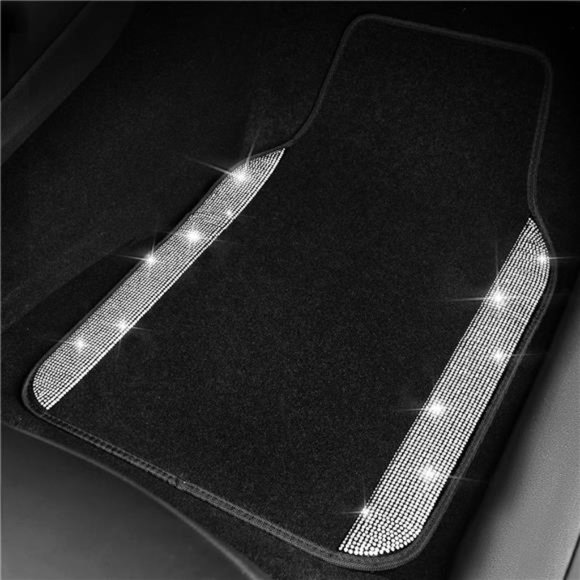Bling Diamond Car Floor Mats, Shining Rhinestone Carpet Sparkly Glitter Crystal - Picture 3 of 6